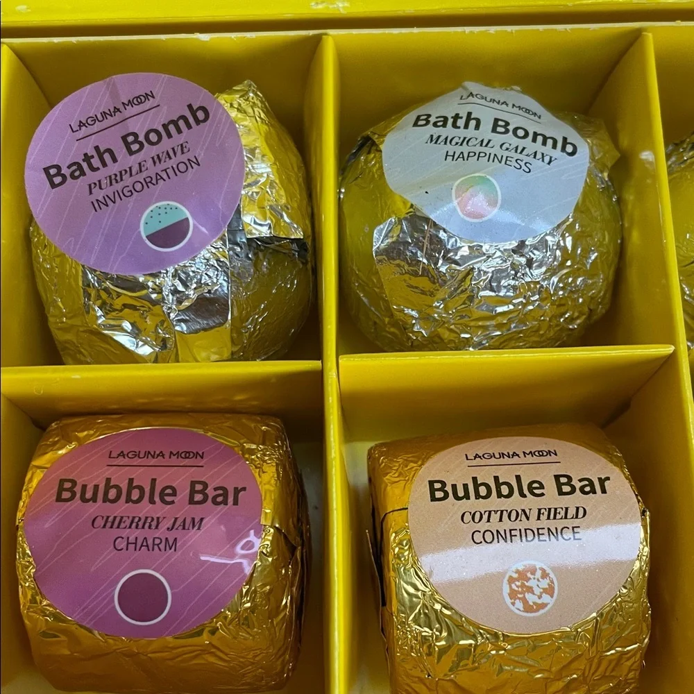 NWOT Laguna Moon 28 bath bomb set 2 tiered black box energy clarity creativity